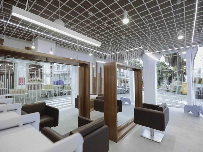 廣州從化區(qū)理發(fā)店90平門頭裝修設計圖